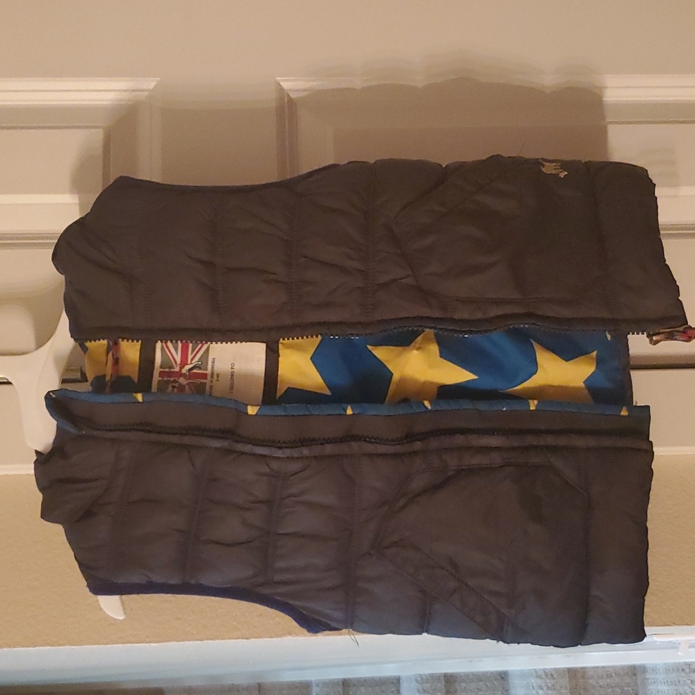 Boden kids vest 3-4 Y grey yellow stars hooded